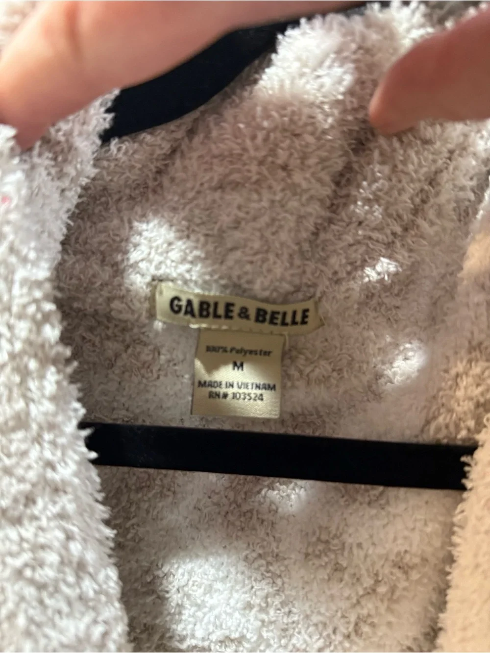 Gable & Belle Plush Shawl Collar Robe in Soft‎ Beige